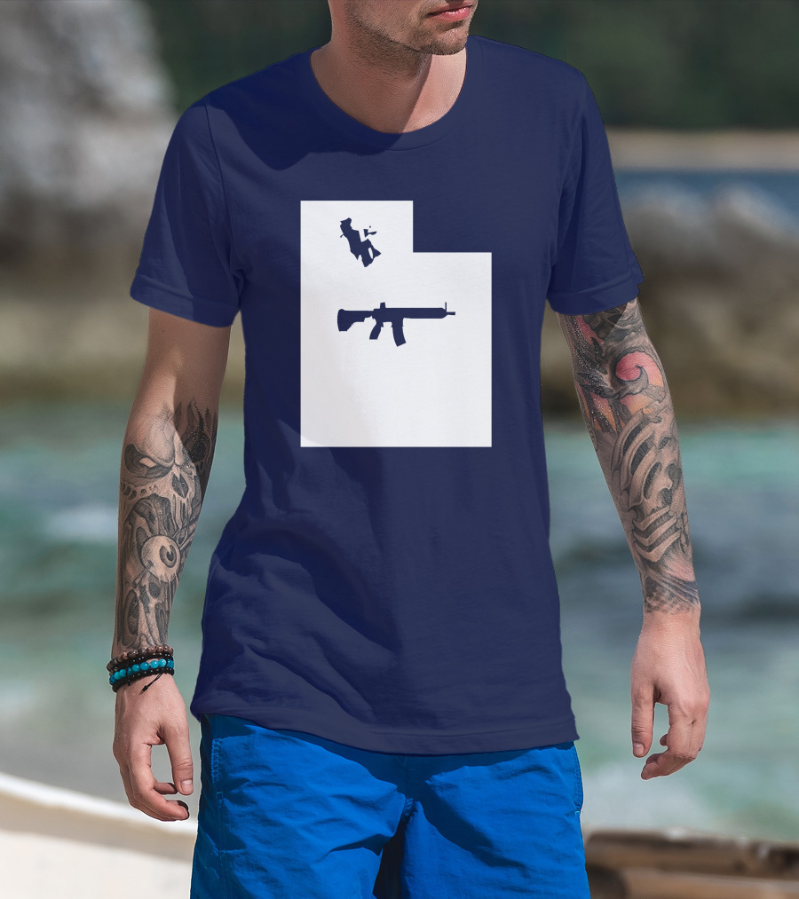Keep Utah Tactical AR-15 Rifle And Skier In State T-Shirt
