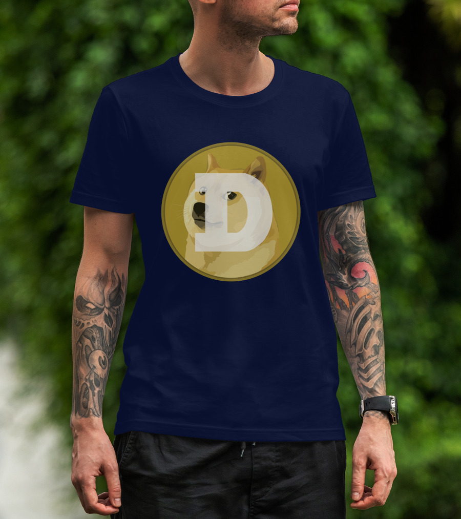 Dogecoin Dog Meme Cryptocurrency Icon D Letter T-Shirt