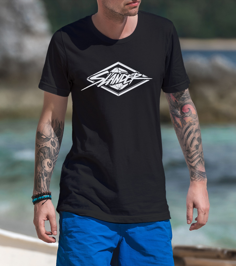 Slander Logo Diamond Shape White T-Shirt