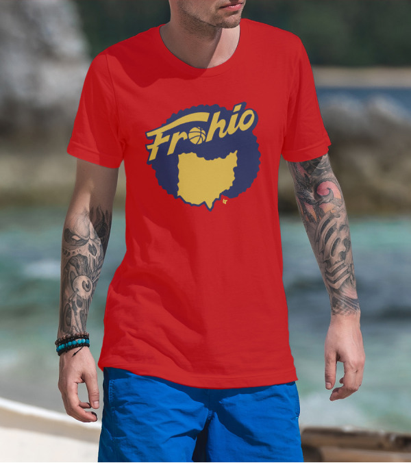 Frohio Ohio Basketball Map Silhouette Red T-Shirt