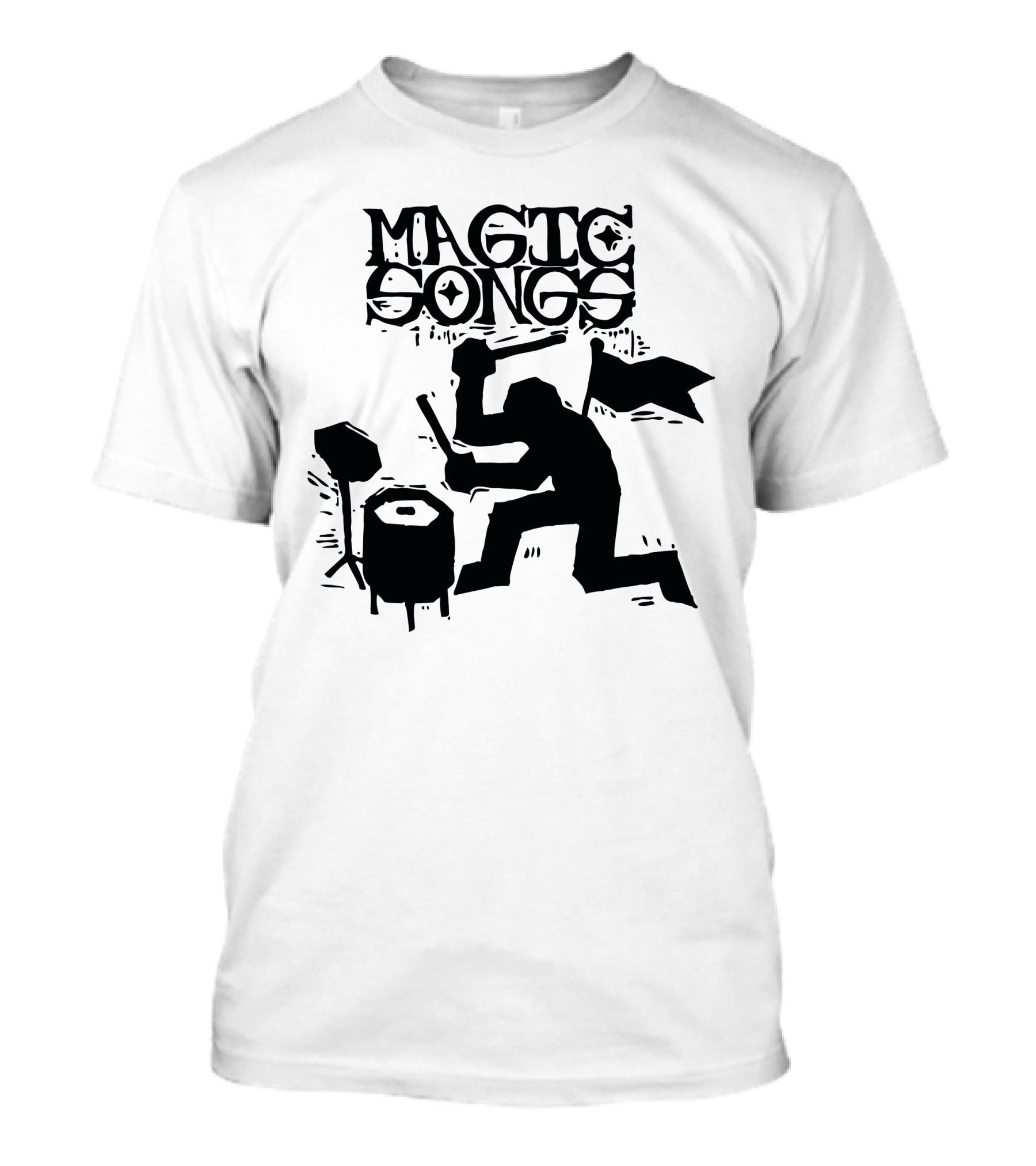 Magic Songs Drummer Silhouette In Action T-Shirt