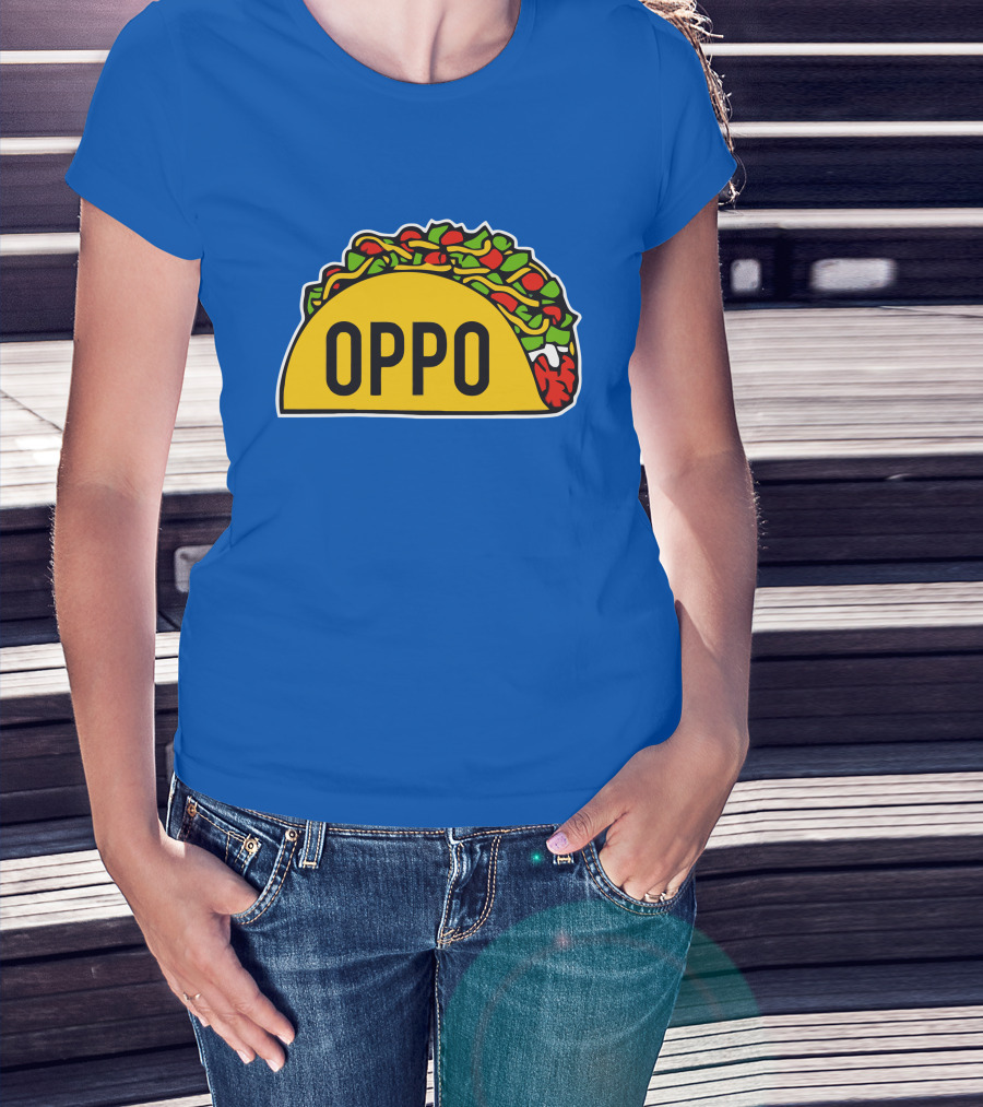 OPPO Taco Graphic On Vibrant Blue Background T-Shirt