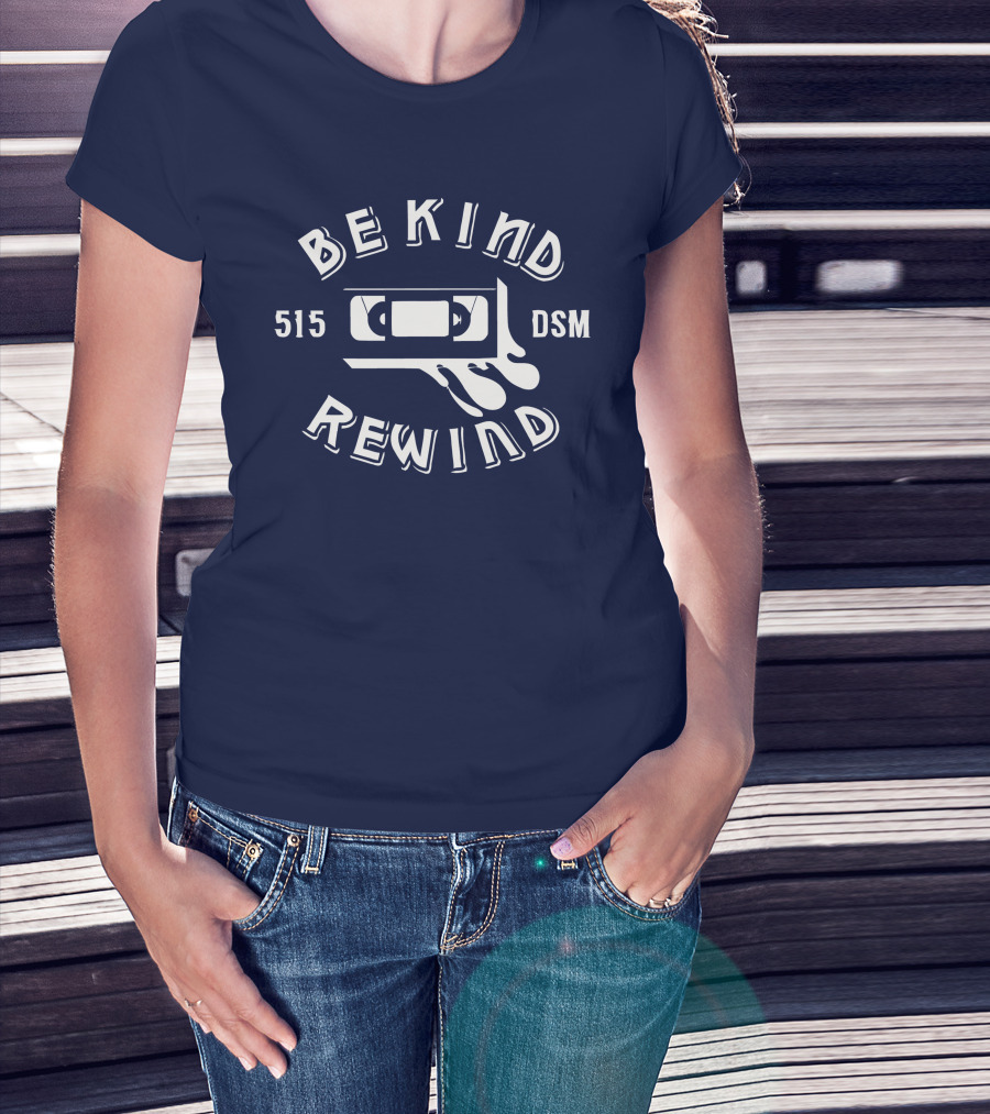 Be Kind Rewind 515 DSM VHS Tape Des Moines T-Shirt