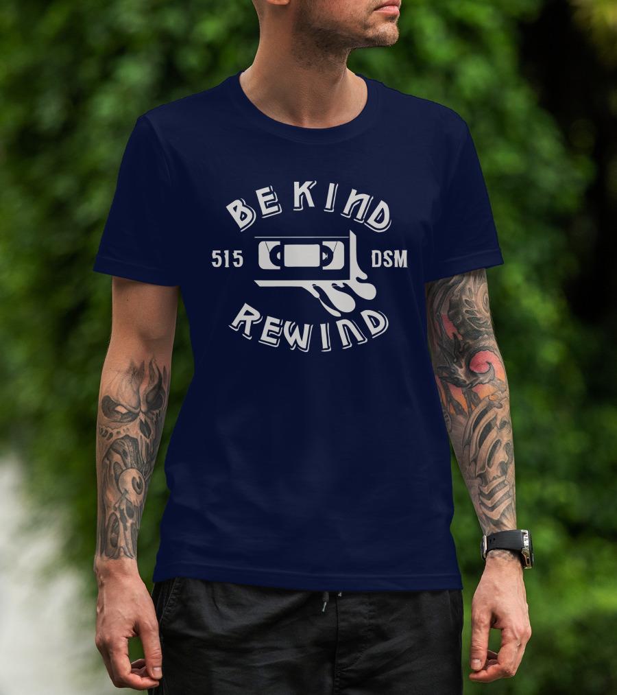 Be Kind Rewind 515 DSM VHS Tape Des Moines T-Shirt