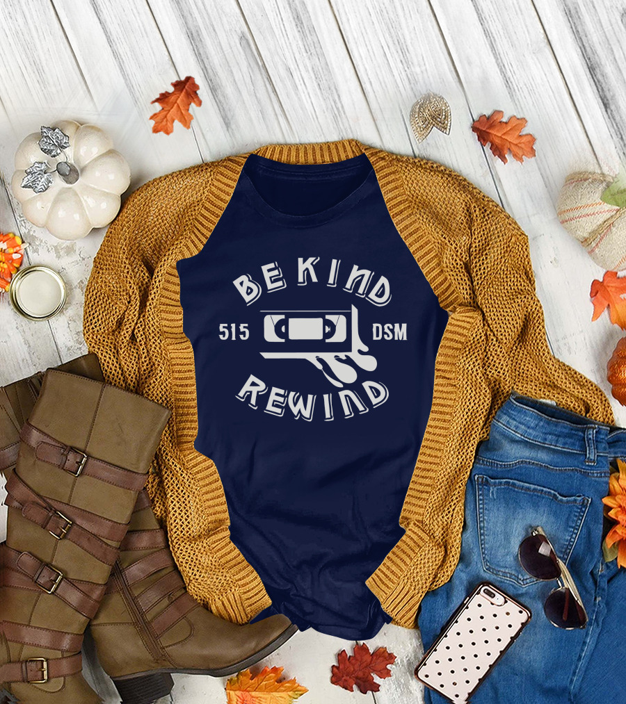 Be Kind Rewind 515 DSM VHS Tape Des Moines T-Shirt