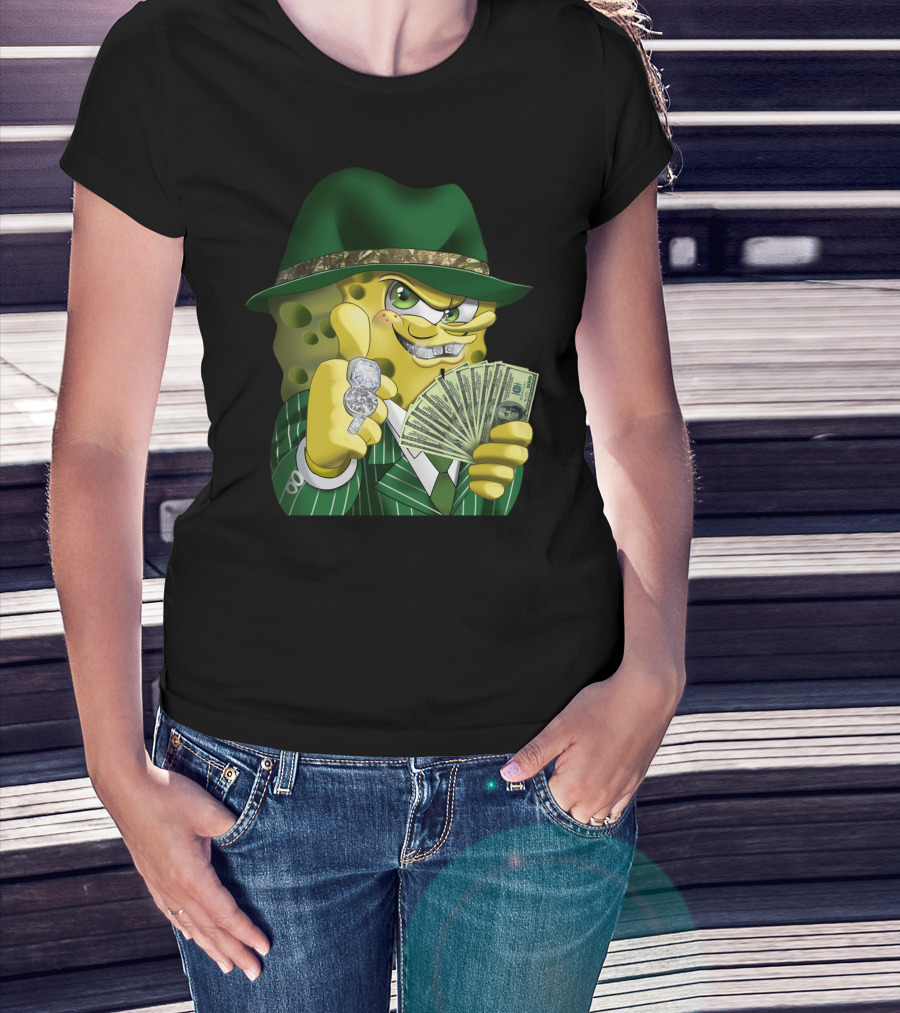 Gangster Spongebob Money And Bling T-Shirt