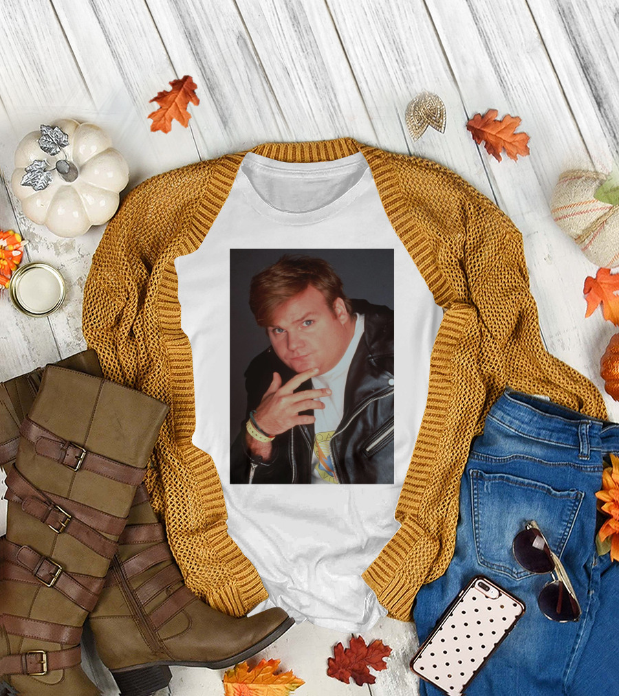 Chris Farley Leather Jacket and Wristbands 90s T-Shirt