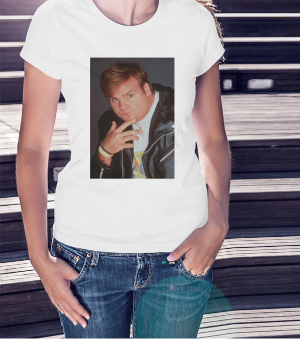 Kid Cudi Chris Farley Style Leather Jacket White Shirt Bracelet 90s Fashion T-Shirt