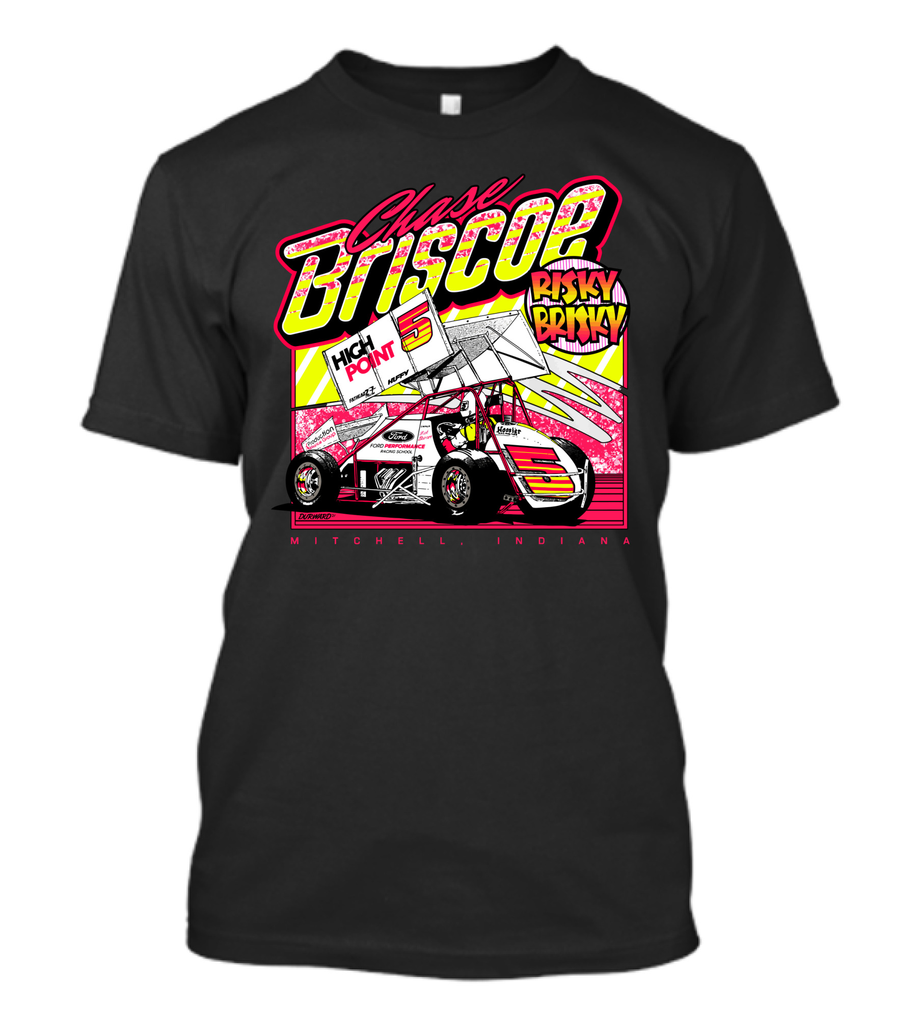 Chase Briscoe Risky Brisky High Point Racing Mitchell Indiana T-Shirt