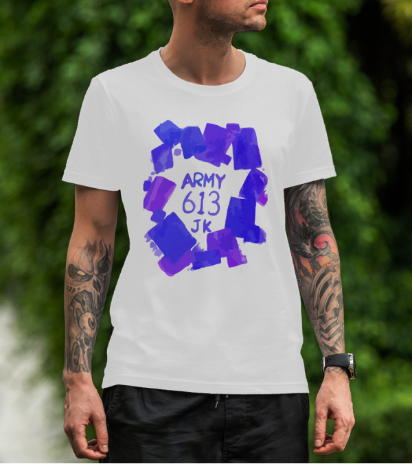 BTS ARMY 613 JK Purple Abstract T-Shirt