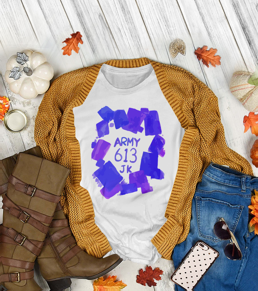 BTS ARMY 613 JK Purple Abstract T-Shirt