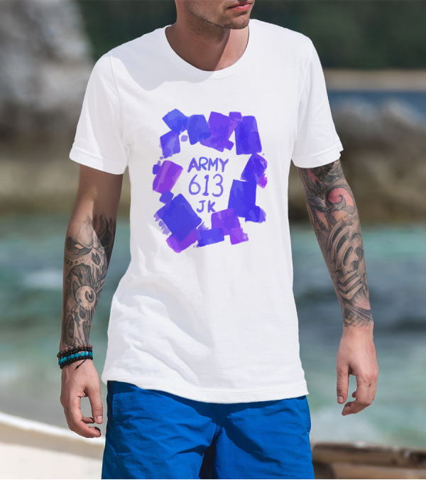 BTS ARMY 613 JK Purple Abstract T-Shirt