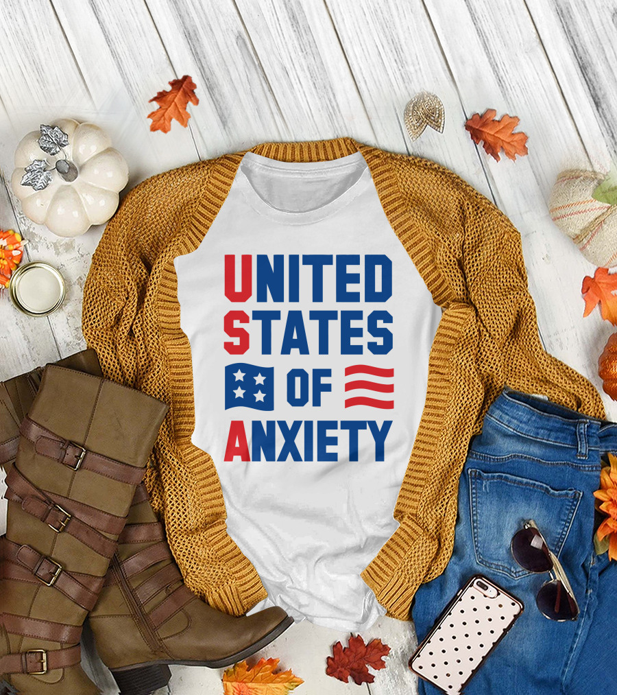 United States of Anxiety USA Flag T-Shirt