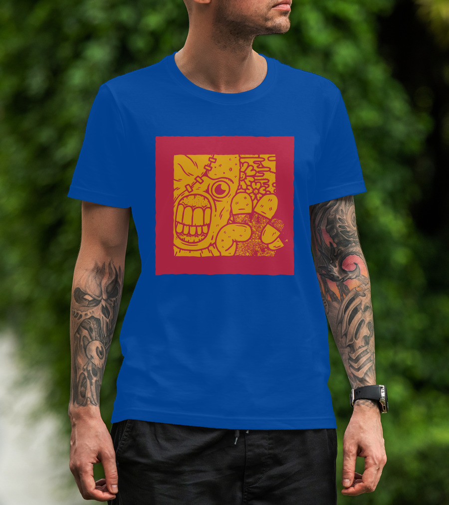 Biomaster 3 Last Escape Panic Zombie Face And Floral Background T-Shirt