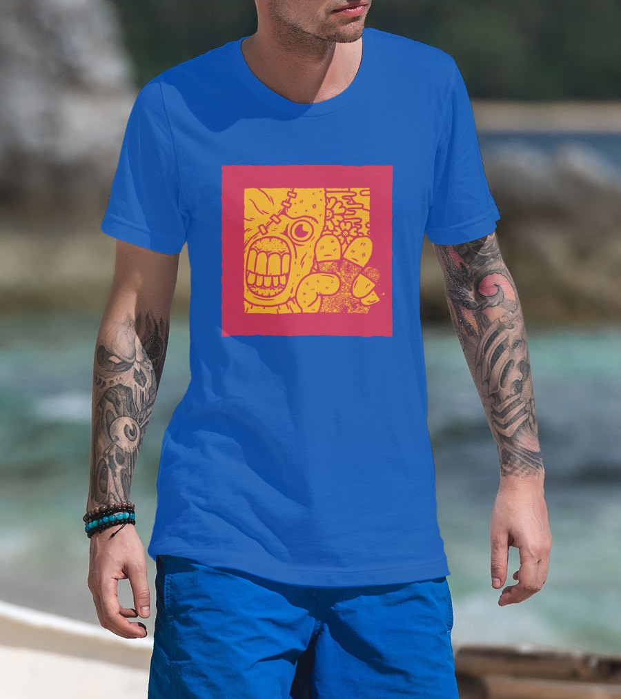 Biomaster 3 Last Escape Panic Zombie Face And Floral Background T-Shirt