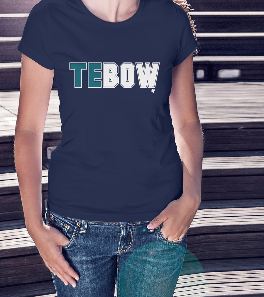 TEBOW Tim Tebow Dark Blue Block Lettering T-Shirt
