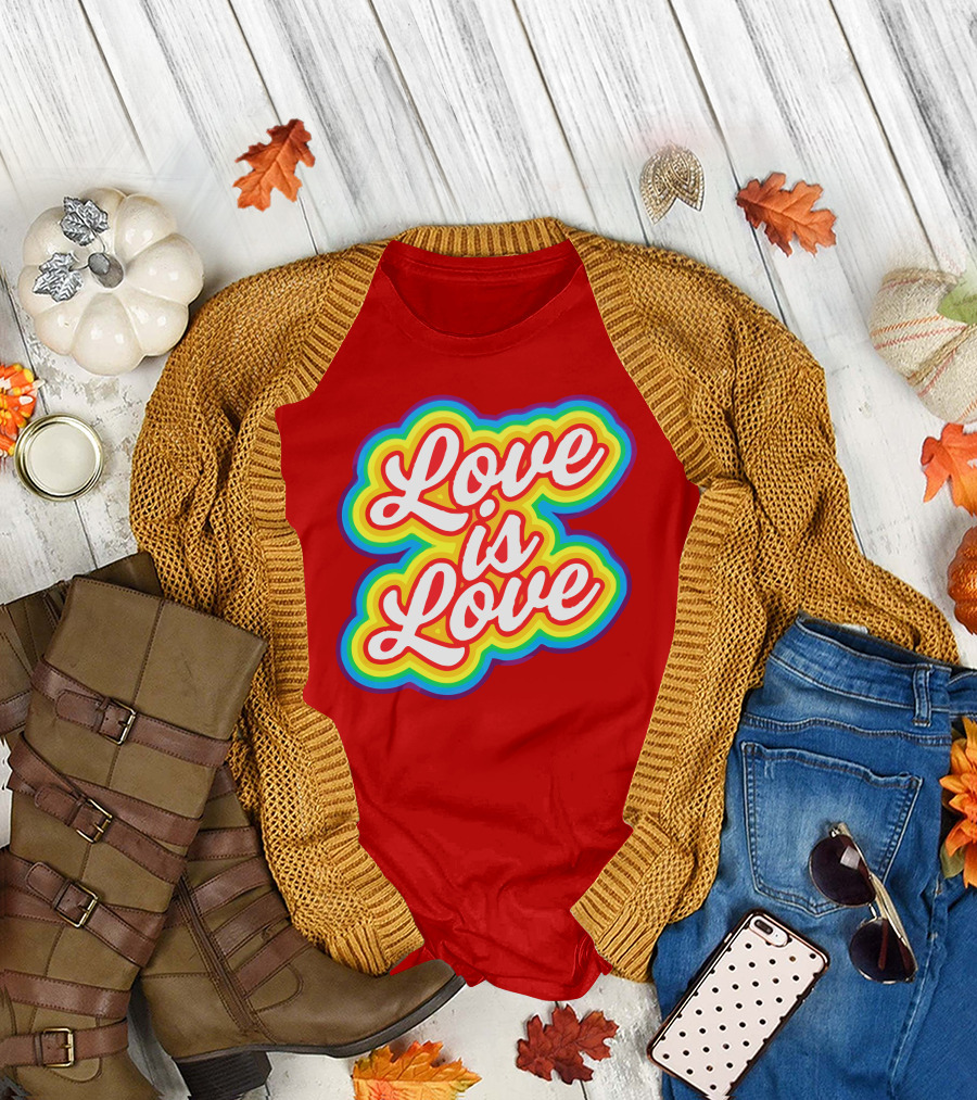 Pride Love Is Love Gender Inclusive Rainbow Toddler T-Shirt