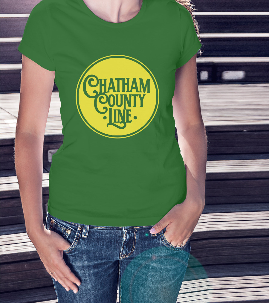 Chatham County Line Vintage Circle Logo On Green Background T-Shirt