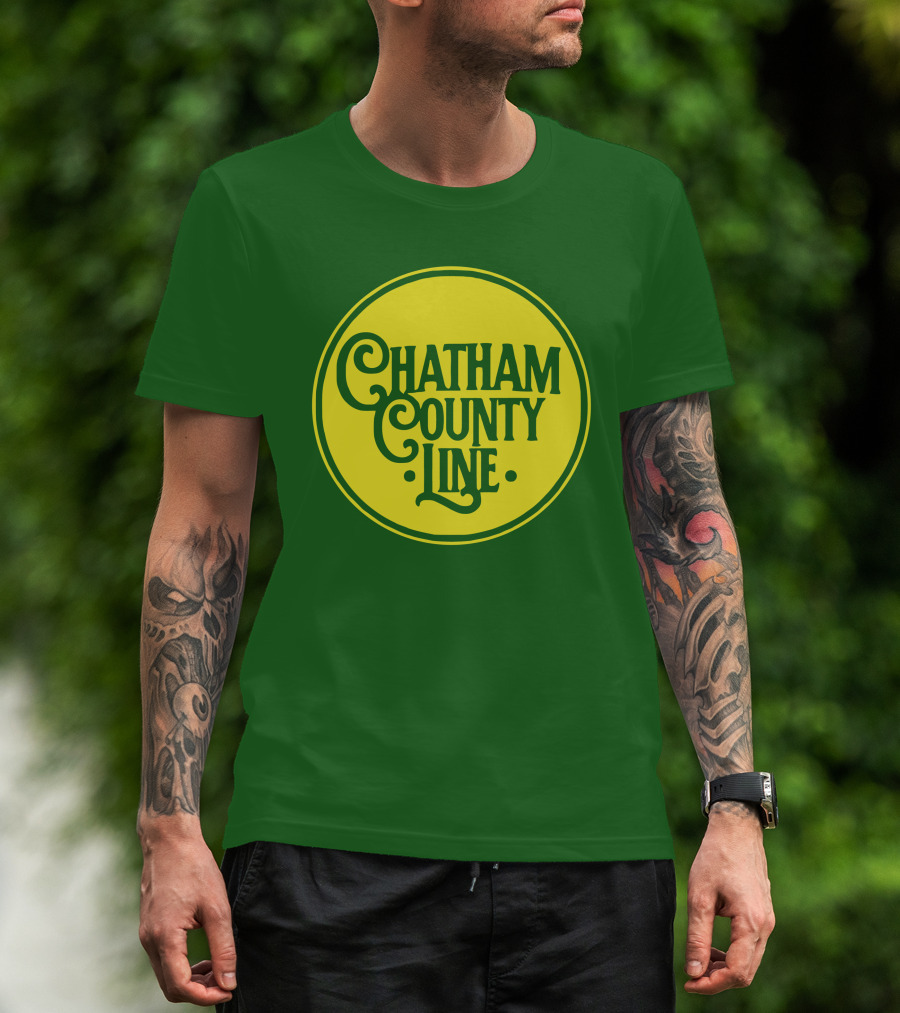 Chatham County Line Vintage Circle Logo On Green Background T-Shirt
