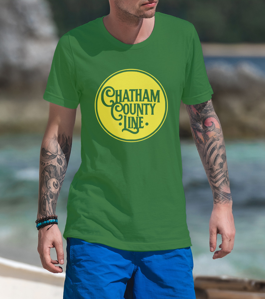 Chatham County Line Vintage Circle Logo On Green Background T-Shirt