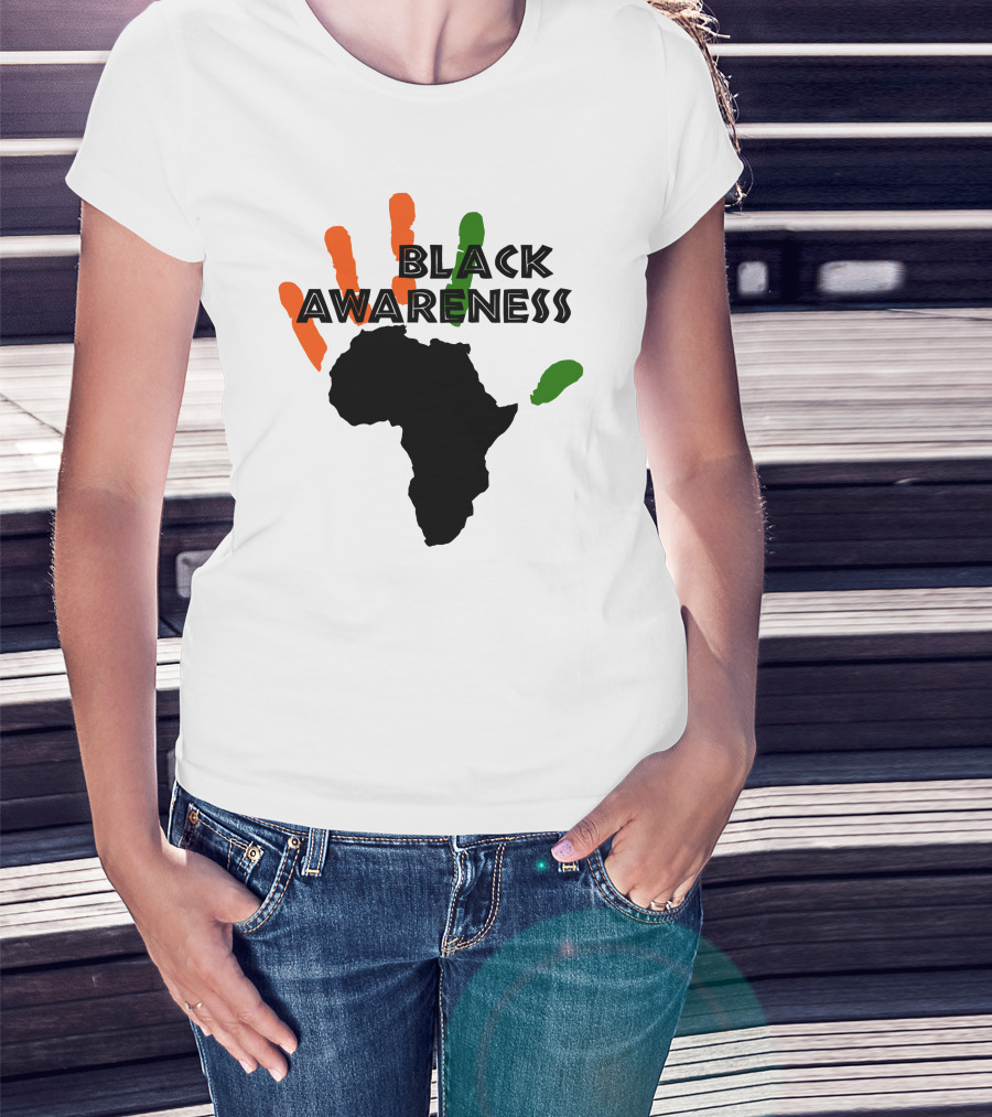Black Awareness Africa Handprint T-Shirt