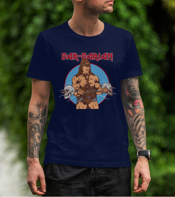 Arnold Schwarzenegger Barbarian Skull Warrior Lifting Barbarian's Official Store T-Shirt
