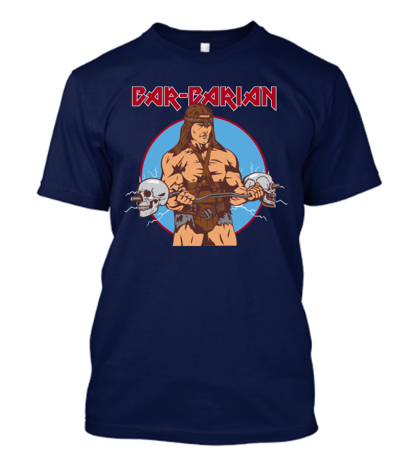 Bar-Barian Arnold Schwarzenegger Skulls And Muscles Iconic T-Shirt