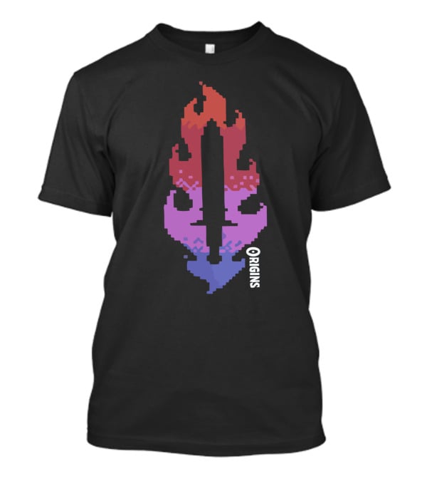 Drlupo Merch Shop Pixelated Sword Flame Origins T-Shirt