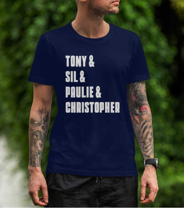 Tony And Sil And Paulie And Christopher Sopranos Characters T-Shirt