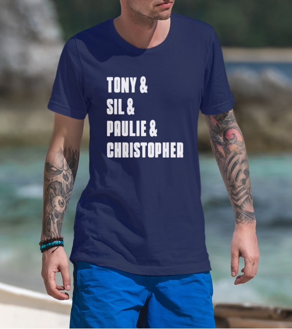 Tony And Sil And Paulie And Christopher Sopranos Characters T-Shirt