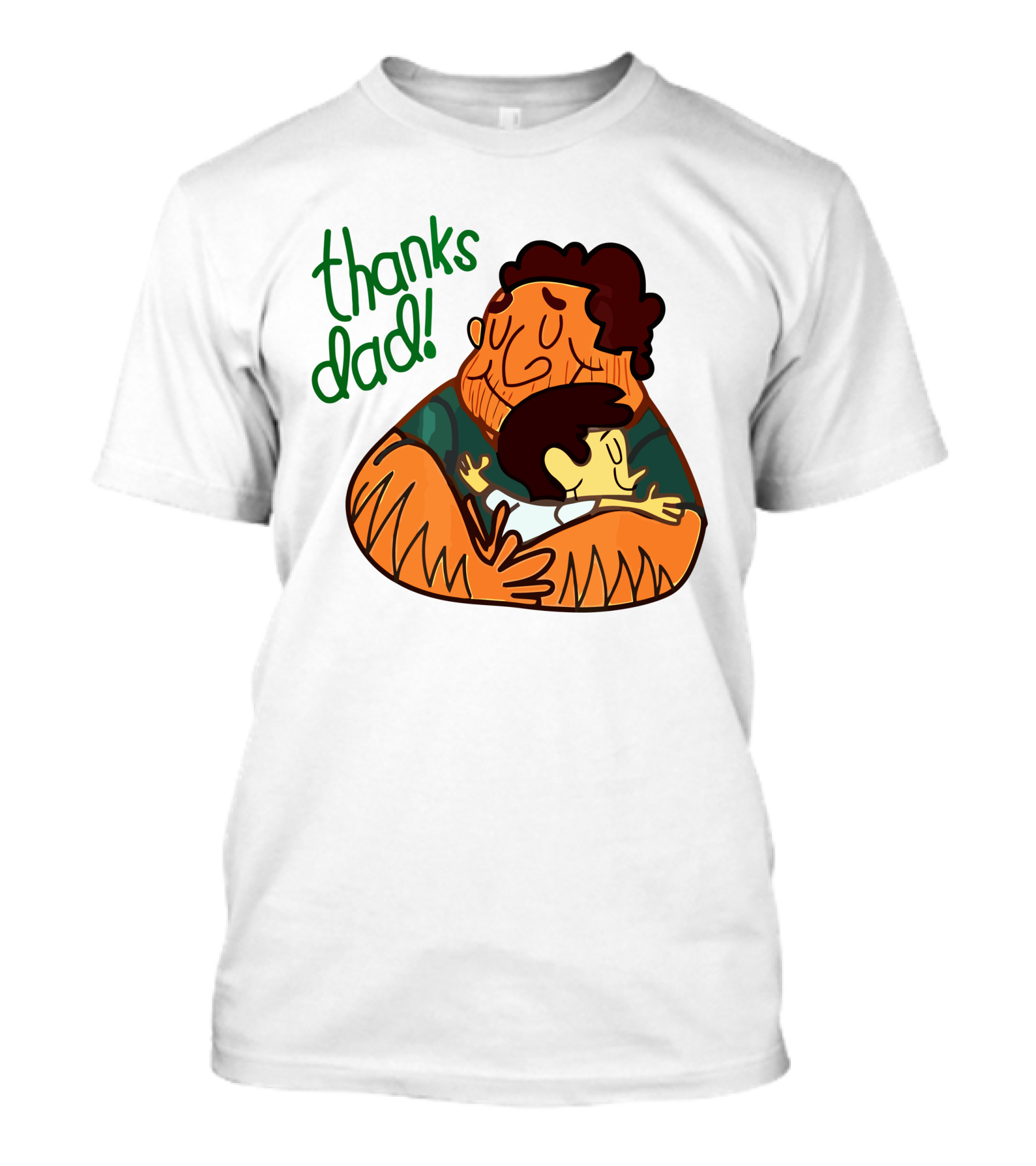 Thanks Dad Happy Hugging Dad And Child T-Shirt