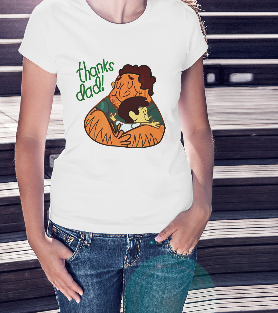 Thanks Dad Happy Hugging Dad And Child T-Shirt