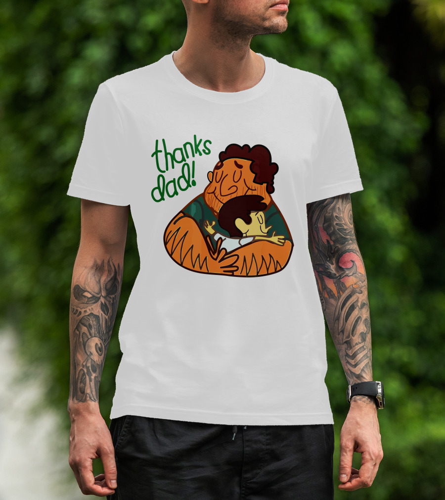 Thanks Dad Happy Hugging Dad And Child T-Shirt