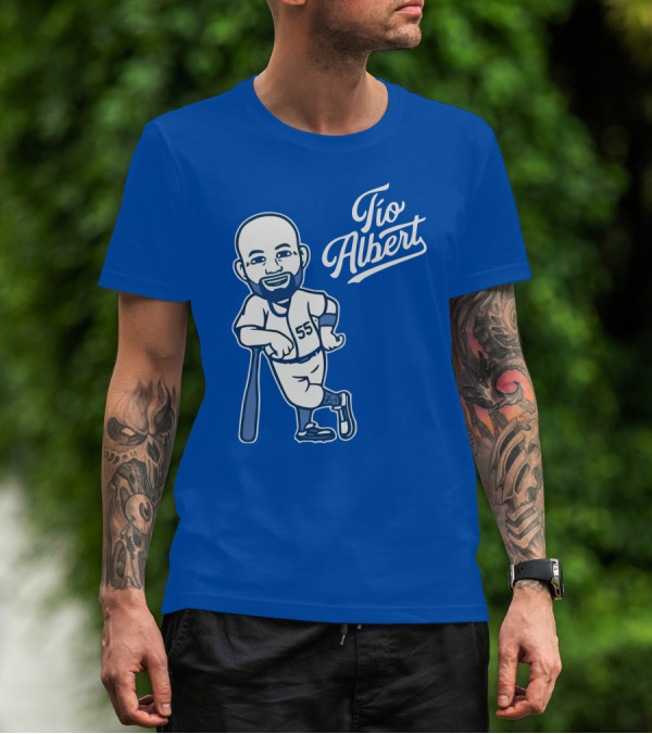 Los Angeles Baseball Tio Albert 55 Cartoon Character T-Shirt