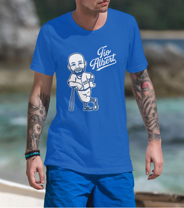 Los Angeles Baseball Tio Albert 55 Cartoon Character T-Shirt