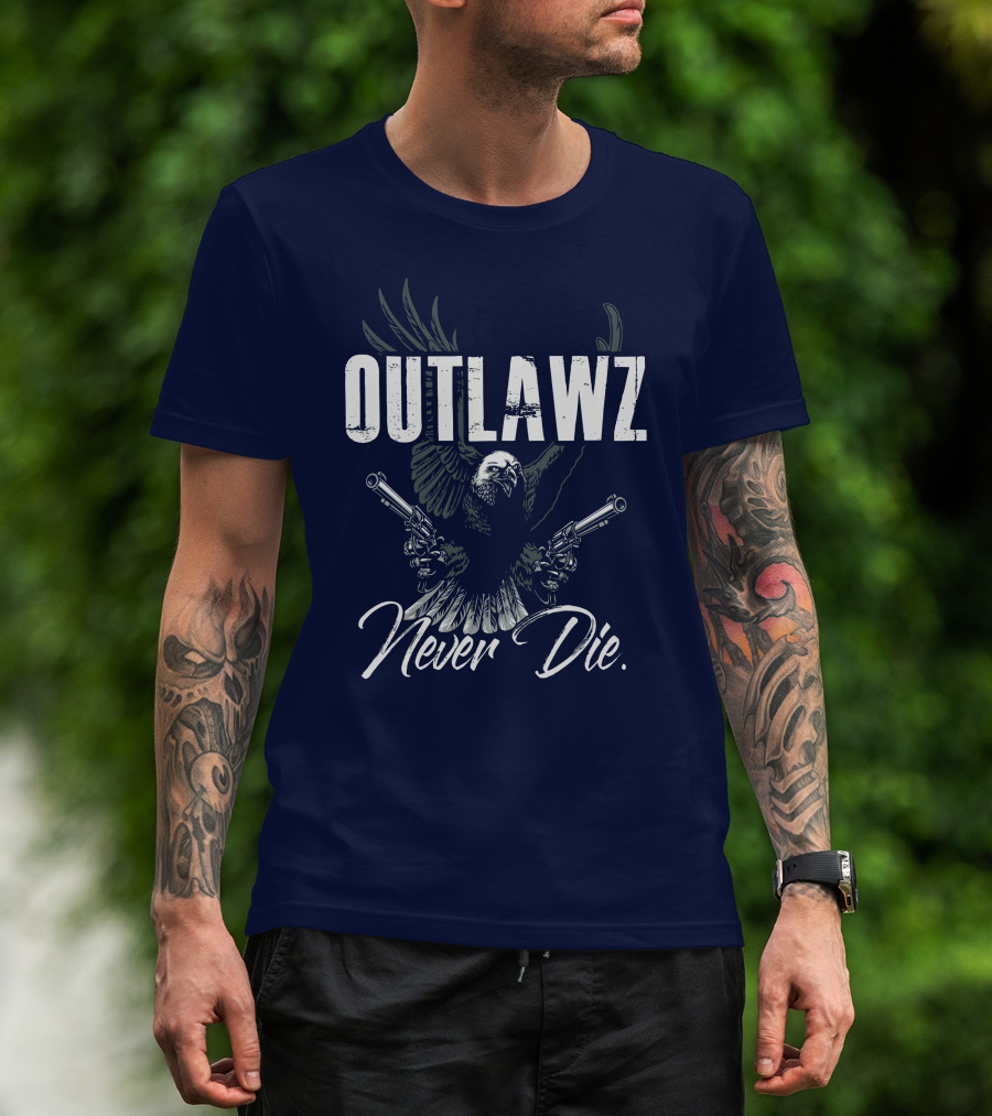 OUTLAWZ Never Die Eagle Guns T-Shirt