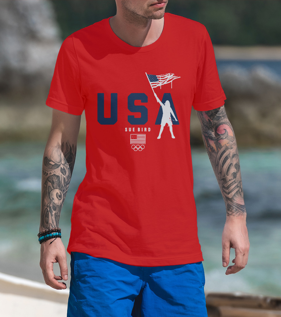 USA Sue Bird Flag Bearer Olympic T-Shirt