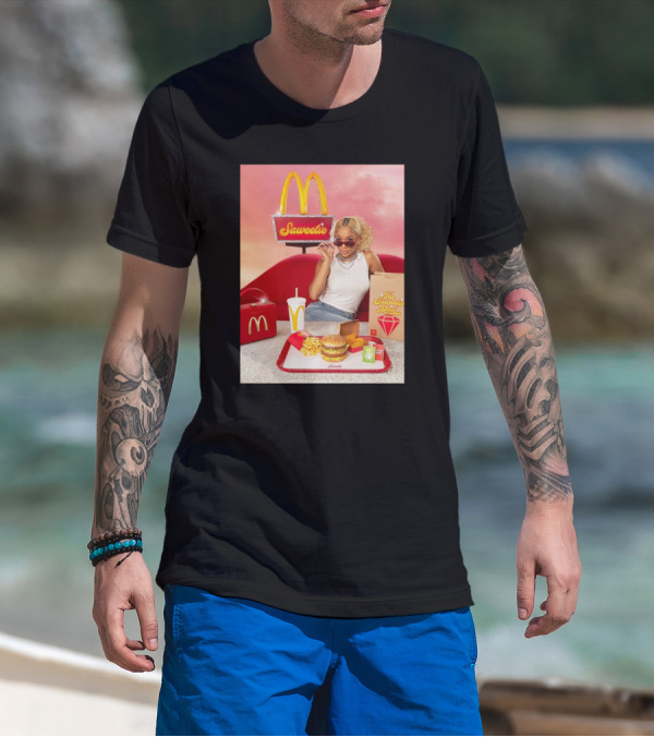 Saweetie Meal McDonald's Promo Featuring Iconic Branding And Menu Items T-Shirt