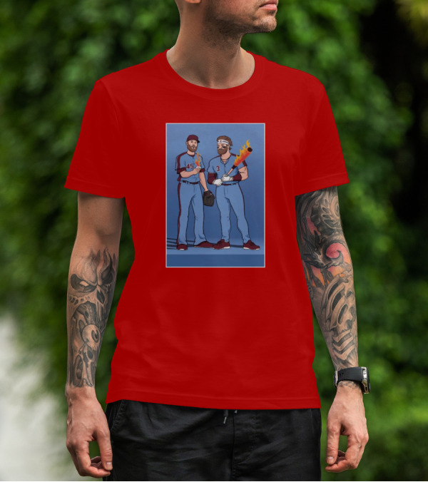 Bryce And Zack Flaming Baseball Bat T-Shirt