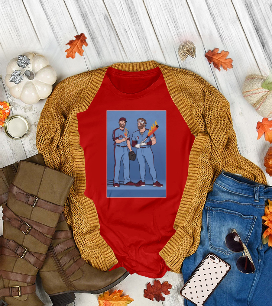 Bryce and Zack Flaming Baseball Bat T-Shirt