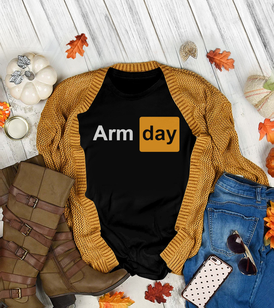 Arm Day Bodybuilding Workout Gym Motivation T-Shirt