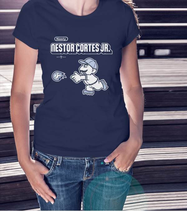 Nasty Nestor Cortes Jr. Cartoon Baseball New York Roto Wear T-Shirt
