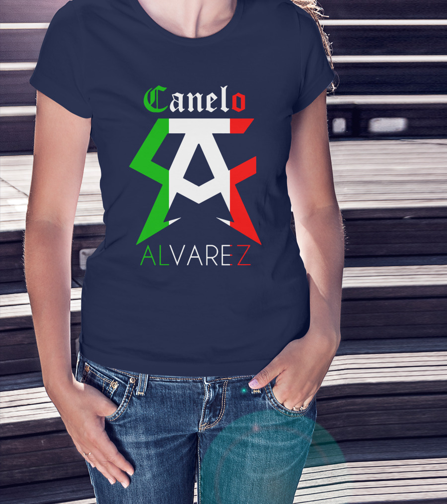 Canelo Alvarez Logo Mexican Flag Colors CA Initials T-Shirt