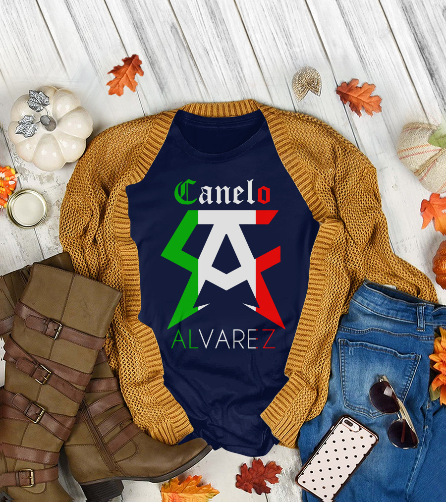 Canelo Alvarez Logo Mexican Flag Colors CA Initials T-Shirt