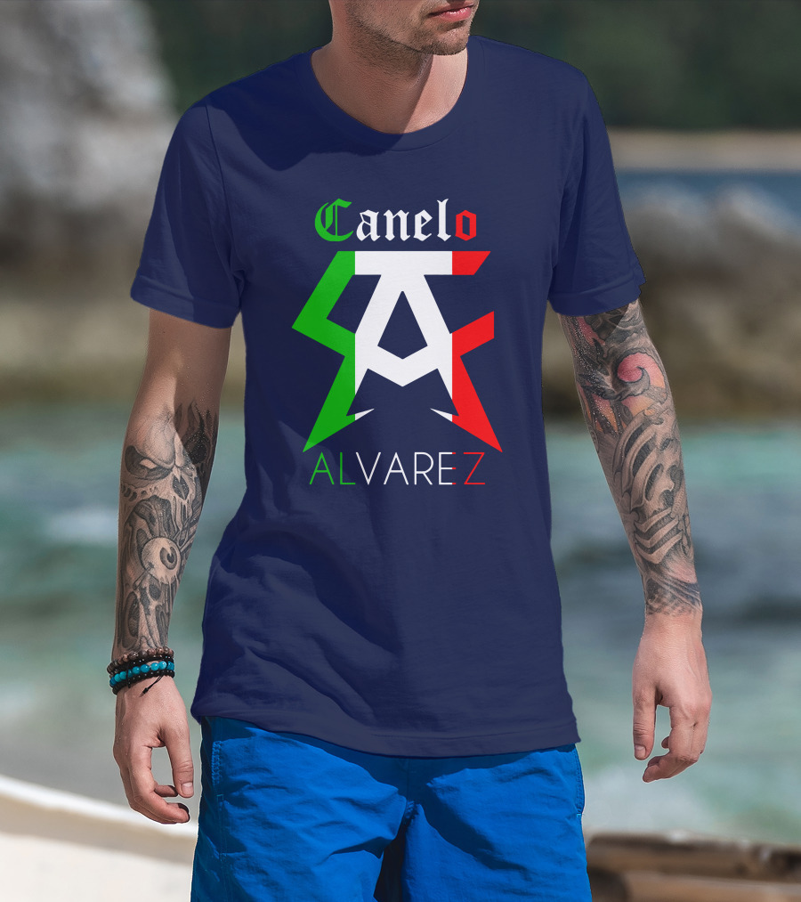 Canelo Alvarez Logo Mexican Flag Colors CA Initials T-Shirt
