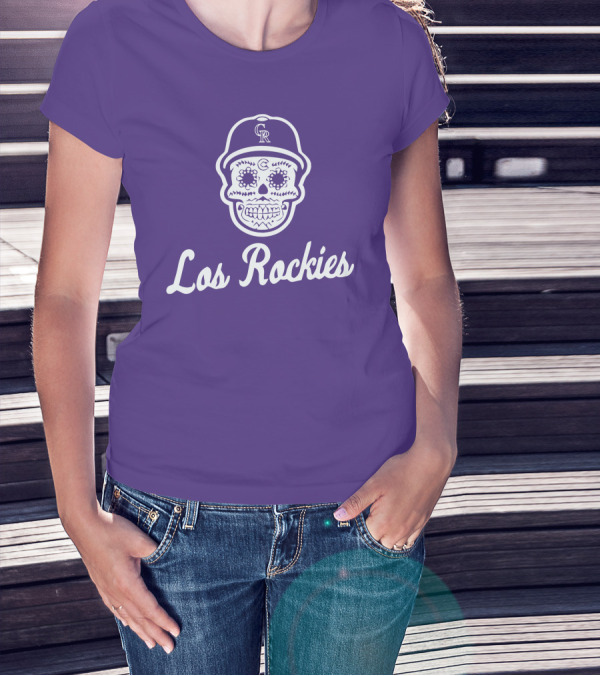 Los Rockies Calavera Sugar Skull Baseball Hat T-Shirt