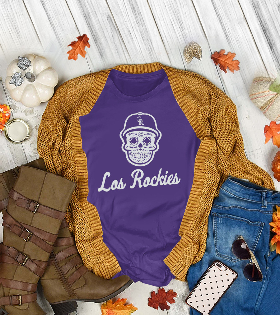 Los Rockies Calavera Sugar Skull Baseball Hat T-Shirt