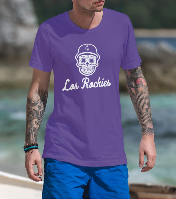 Los Rockies Calavera Sugar Skull Baseball Hat T-Shirt