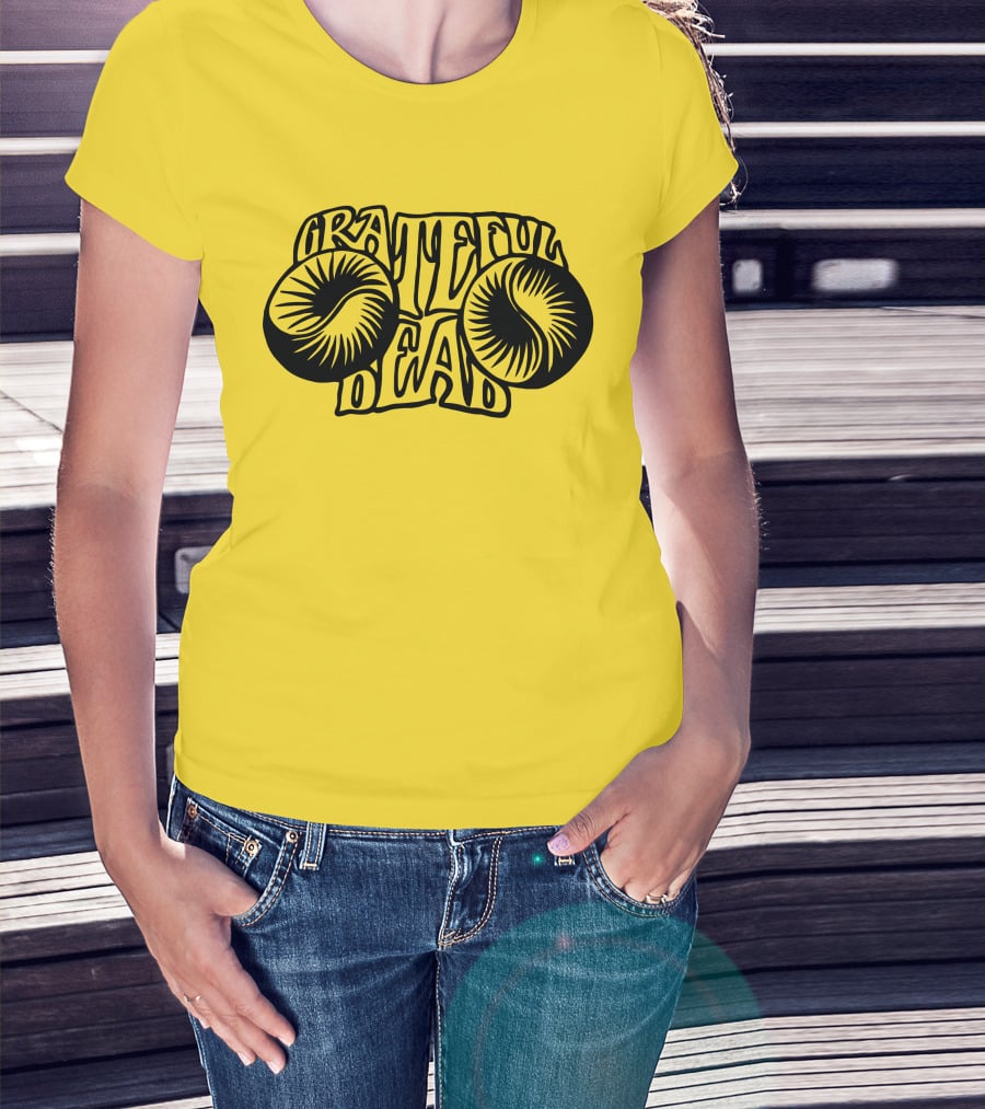 Grateful Dead Psychedelic Sunburst Yellow Background T-Shirt