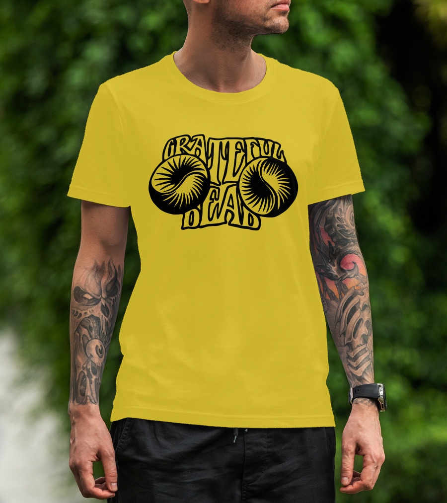 Grateful Dead Psychedelic Sunburst Yellow Background T-Shirt